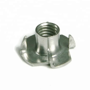 Funiture fasteners carbon steel zinc plated M8 four claws nut