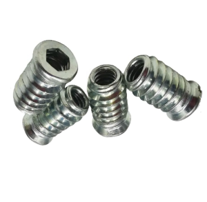 Zinc Alloy Thread For Wood Insert Flanged Hex Drive Head Nut Furniture Nuts