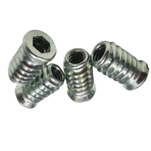 Zinc Alloy Thread For Wood Insert Flanged Hex Drive Head Nut Furniture Nuts